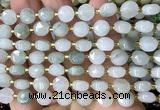 CCB1914 15 inches 8mm faceted coin green rutilated quartz beads