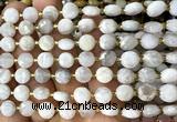 CCB1930 15 inches 8mm faceted coin white crazy lace agate beads