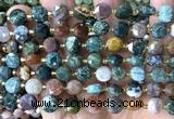 CCB1935 15 inches 8mm faceted coin ocean agate beads