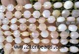 CCB1950 15 inches 8mm faceted coin pink aventurine jade beads
