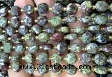 CCB1984 15 inches 8mm faceted coin dragon blood jasper beads