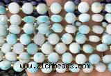 CCB2012 15 inches 8mm faceted coin dyed jade beads