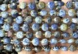 CCB2042 15 inches 8mm faceted coin sunset dumortierite beads
