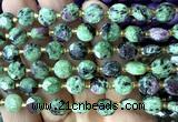 CCB2046 15 inches 8mm faceted coin ruby zoisite beads