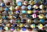 CCB2052 15 inches 8mm faceted coin colorful tiger eye beads
