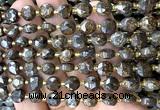 CCB2054 15 inches 8mm faceted coin bronzite gemstone beads