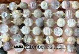 CCB2095 15 inches 10mm faceted coin phantom quartz beads