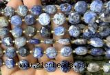 CCB2186 15 inches 10mm faceted coin dumortierite gemstone beads