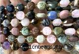 CCB2202 15 inches 10mm faceted coin colorful gemstone beads