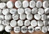CCB2271 15 inches 15mm flat round matte white howlite beads
