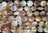 CCB2304 15 inches 12mm faceted coin red quartz gemstone beads