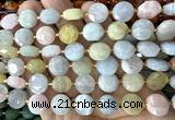 CCB2314 15 inches 12mm faceted coin morganite gemstone beads