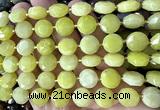 CCB2330 15 inches 12mm faceted coin lemon jade beads