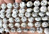 CCB2337 15 inches 12mm faceted coin sesame jasper beads