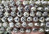 CCB2338 15 inches 12mm faceted coin dalmatian jasper beads