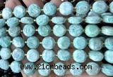CCB2373 15 inches 12mm faceted coin amazonite gemstone beads