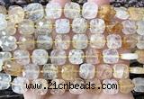 CCB2401 15 inches 10mm faceted square yellow quartz beads