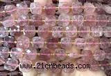 CCB2402 15 inches 10mm faceted square strawberry quartz beads
