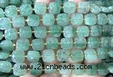 CCB2403 15 inches 10mm faceted square green strawberry quartz beads