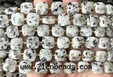 CCB2405 15 inches 10mm faceted square sesame jasper beads