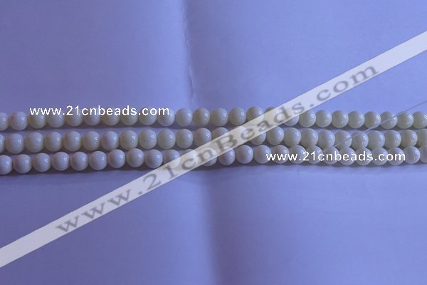 CCB300 15.5 inches 4mm round white coral beads wholesale