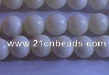 CCB301 15.5 inches 6mm round white coral beads wholesale