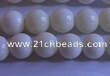 CCB302 15.5 inches 8mm round white coral beads wholesale