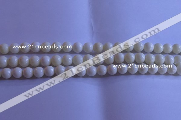 CCB302 15.5 inches 8mm round white coral beads wholesale