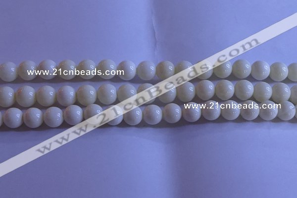 CCB303 15.5 inches 9mm round white coral beads wholesale