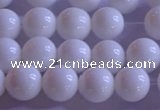 CCB402 15.5 inches 8mm round white tridacna beads wholesale