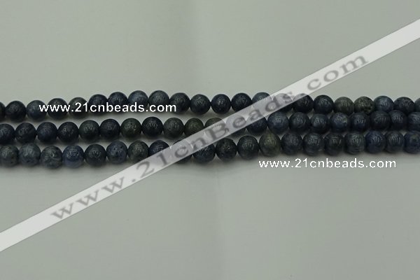 CCB451 15.5 inches 6mm round blue coral beads wholesale