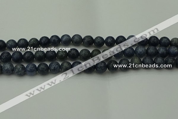 CCB452 15.5 inches 8mm round blue coral beads wholesale