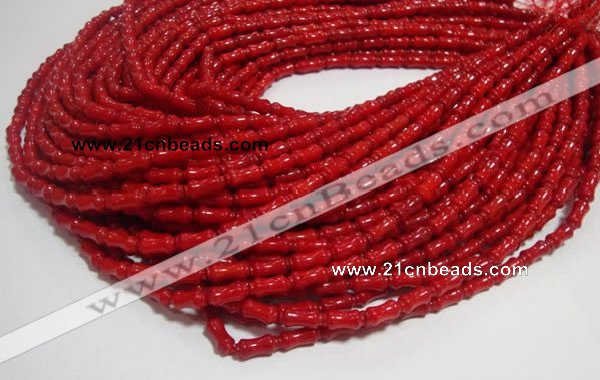 CCB50 15.5 inches 5*11mm bamboo shape red coral beads Wholesale