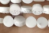 CCB510 15.5 inches 4mm coin white howlite beads wholesale