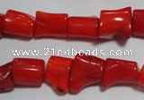 CCB52 15.5 inches 9*13mm irregular red coral beads Wholesale