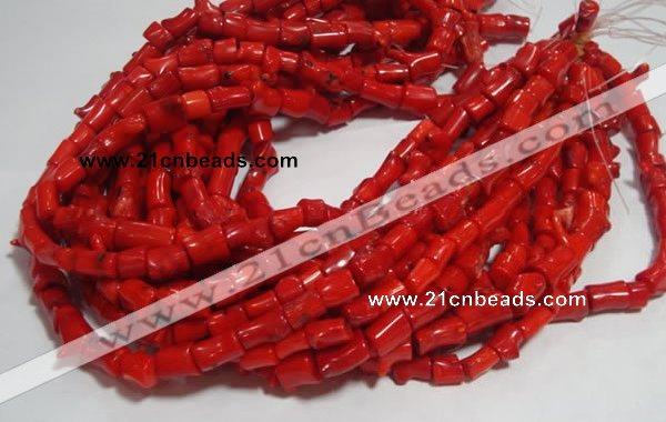 CCB52 15.5 inches 9*13mm irregular red coral beads Wholesale