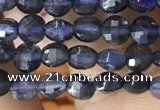 CCB546 15.5 inches 4mm faceted coin iolite gemstone beads