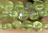 CCB547 15.5 inches 4mm faceted coin peridot gemstone beads