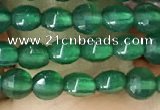 CCB548 15.5 inches 4mm faceted coin green agate beads