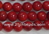 CCB55 15.5 inches 4-6mm round red coral beads Wholesale