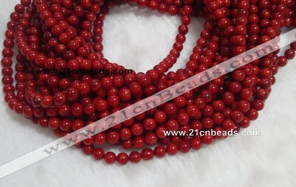 CCB55 15.5 inches 4-6mm round red coral beads Wholesale