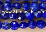 CCB554 15.5 inches 4mm faceted coin lapis lazuli beads wholesale