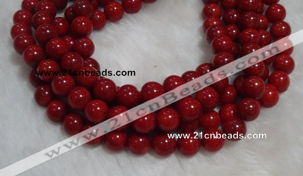 CCB56 15.5 inches 9-10mm round red coral beads Wholesale