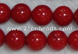 CCB57 15.5 inches 11-12mm round red coral beads Wholesale