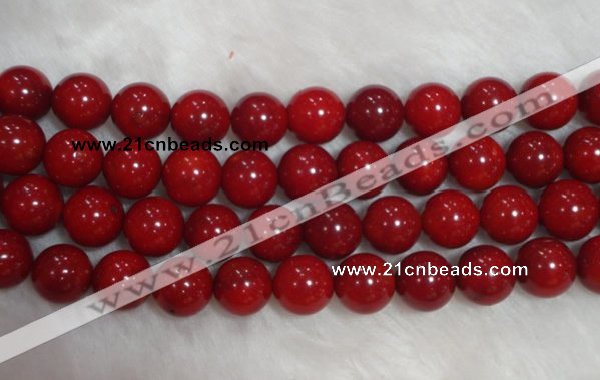 CCB57 15.5 inches 11-12mm round red coral beads Wholesale