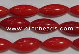 CCB59 15.5 inches 5*12mm rice shape red coral beads Wholesale