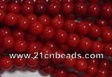 CCB60 15.5 inches 4mm round red coral beads Wholesale