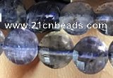 CCB606 15.5 inches 6mm faceted coin iolite gemstone beads