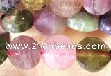 CCB617 15.5 inches 6mm faceted coin tourmaline beads wholesale