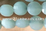 CCB620 15.5 inches 6mm faceted coin amazonite gemstone beads